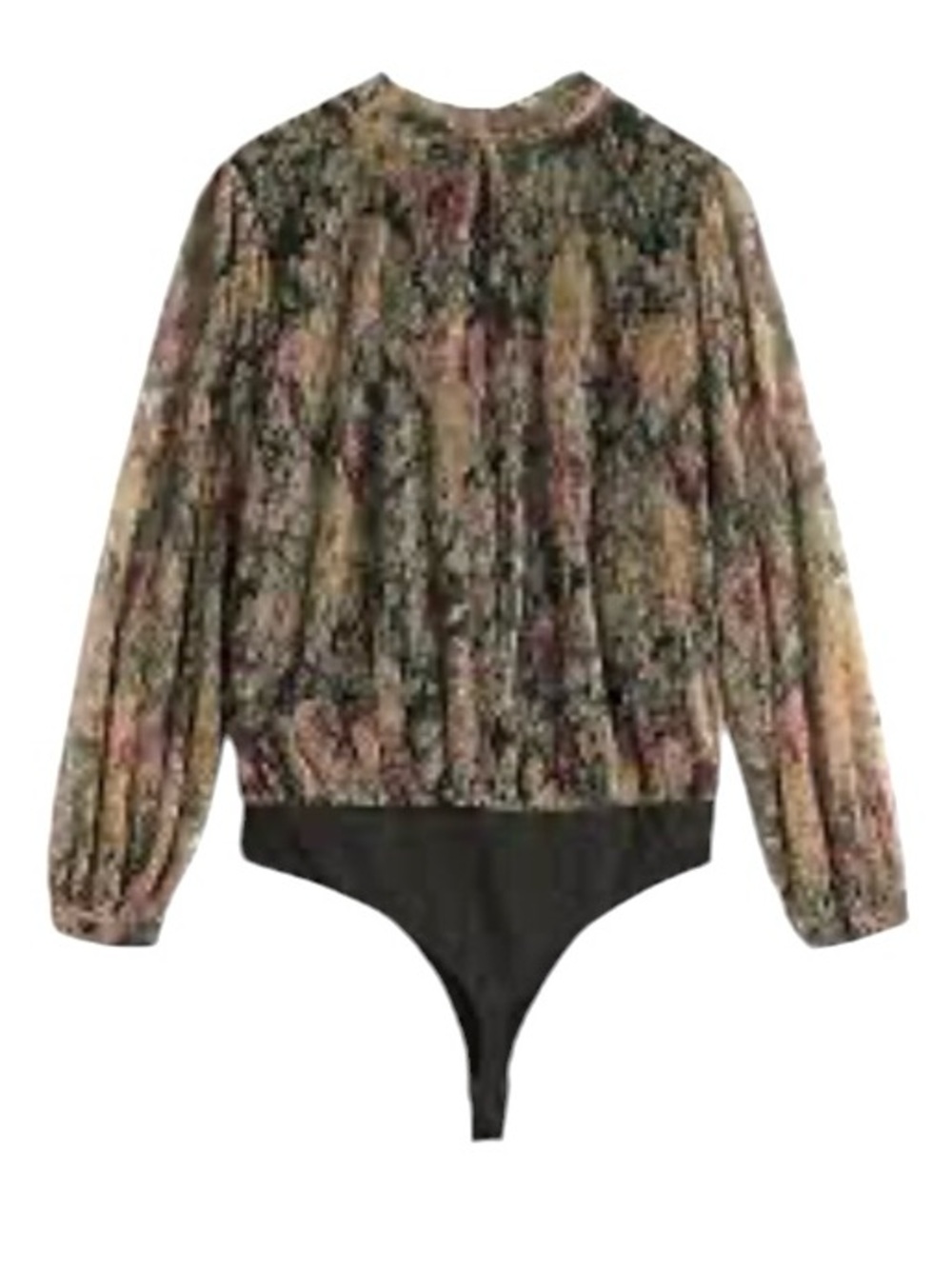 LC Lauren Conrad floral pleated bodysuit L